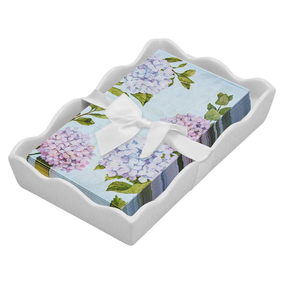 Sophistiplate Ceramic Wave Napkin Tray with Guest Towel