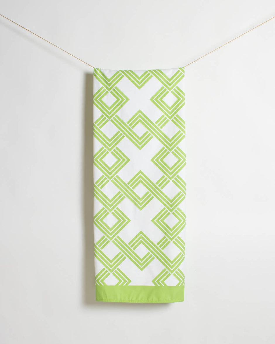 The Royal Standard - Savannah Giant Beach Towel Green/White 40x70