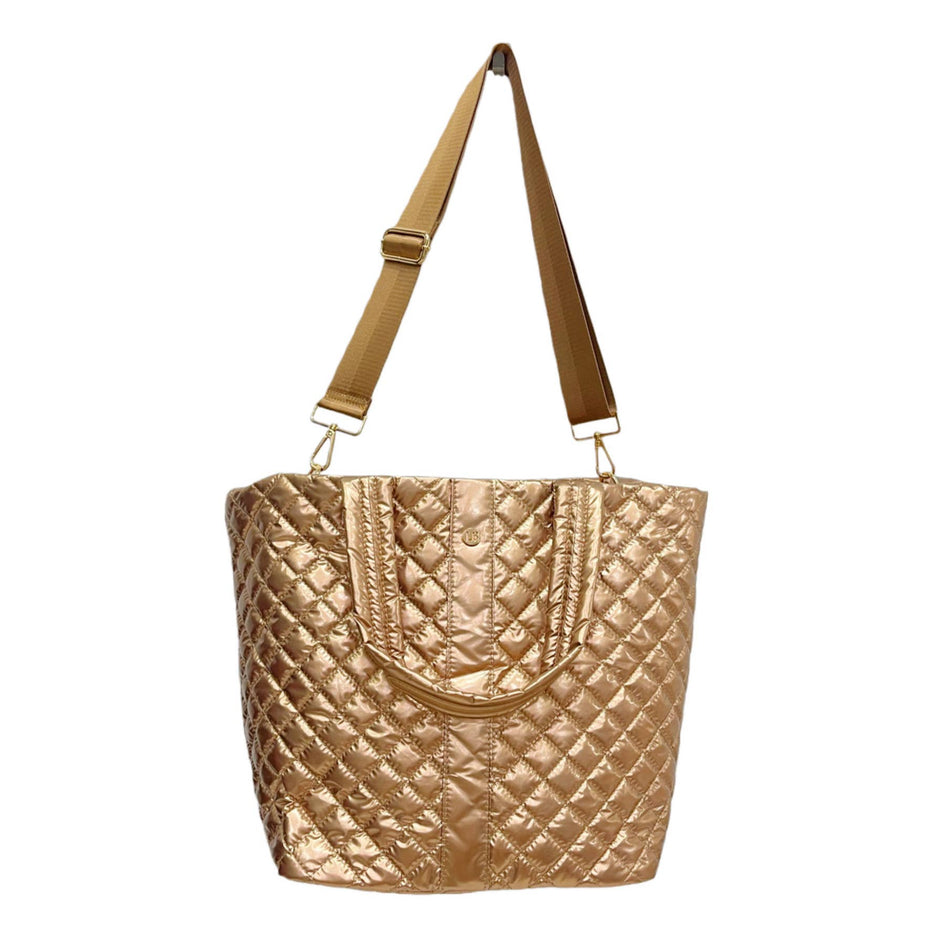 Lemonbella - Lemonbella Glossy Copper Diamond Tote Shoulder Bag 3/1