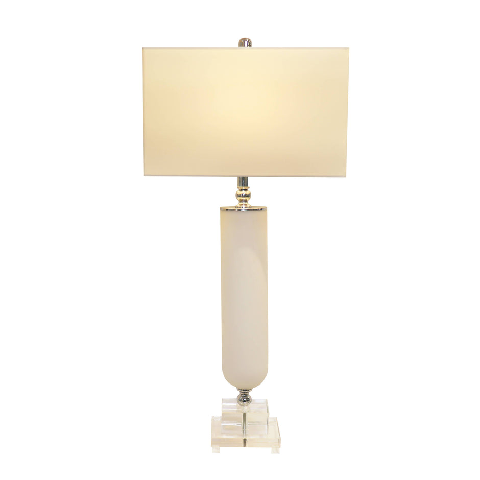 Pasargad Home - Frosted Glass & Lucite Pedestal Table Lamp