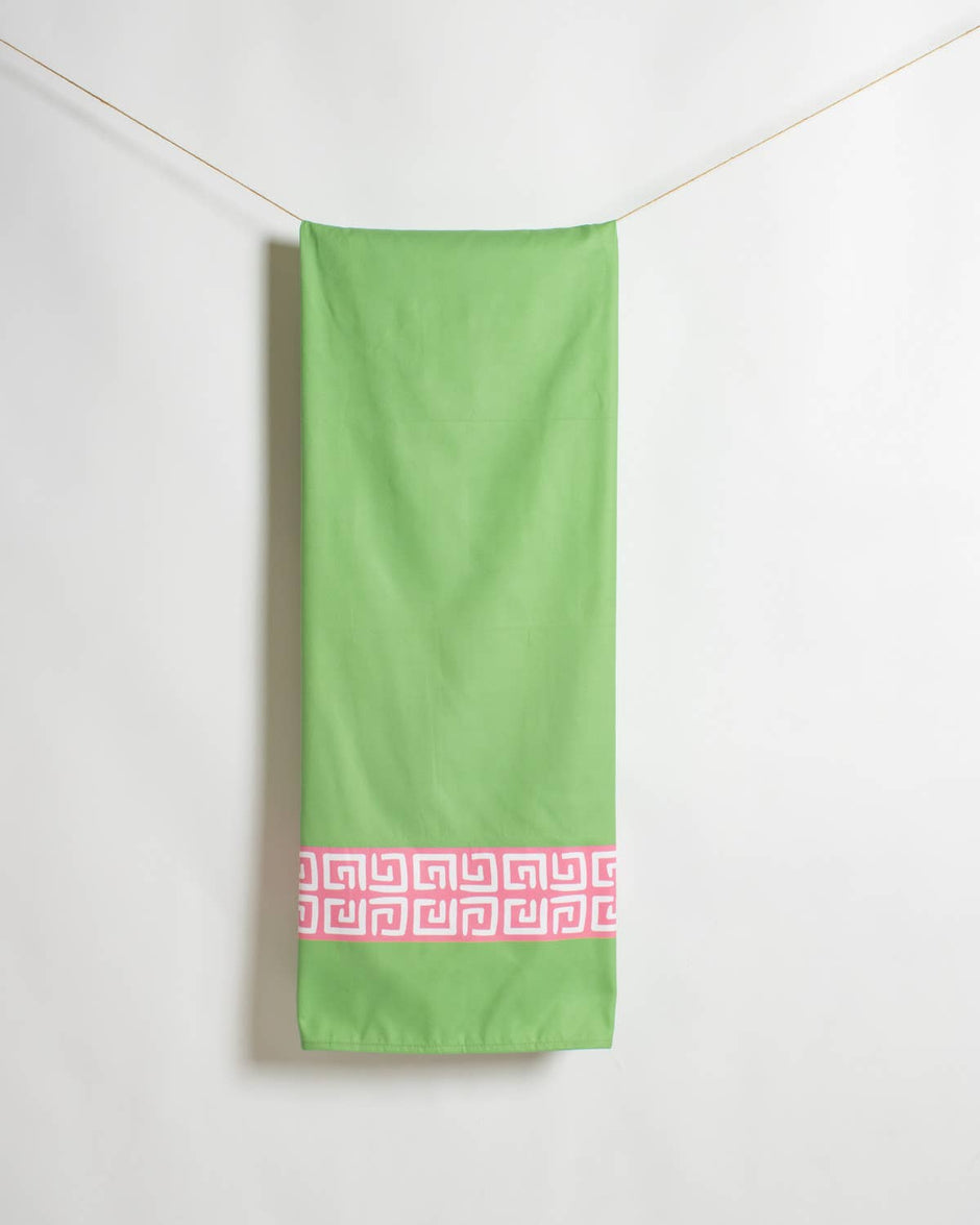 The Royal Standard - Cabana Cove Giant Beach Towel Green/Pink/White 40x70