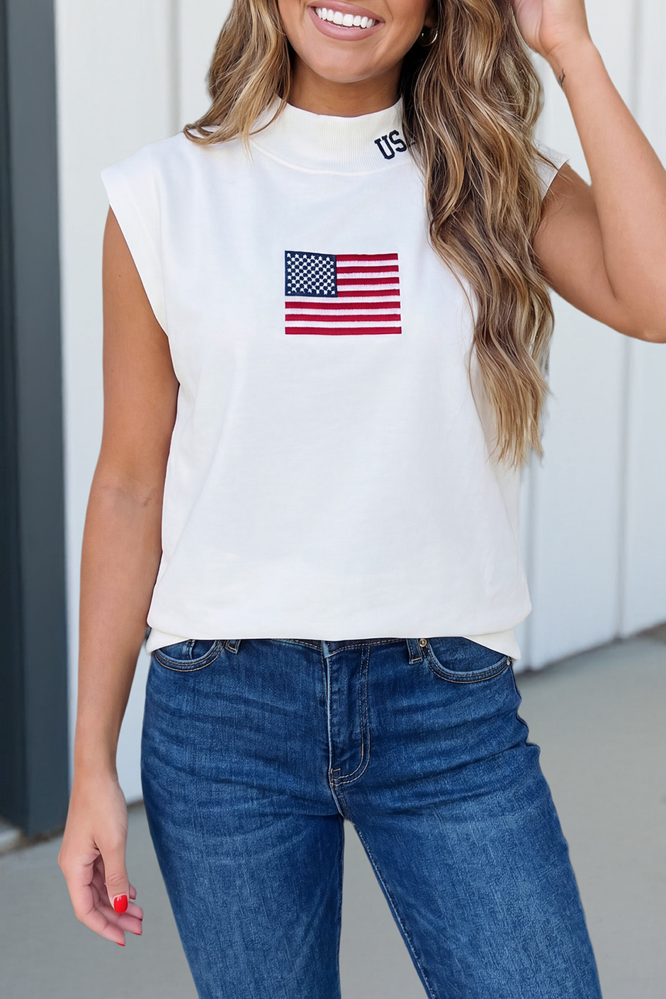 LA Society - LAS USA Flag Embroidered Top (S-XL)