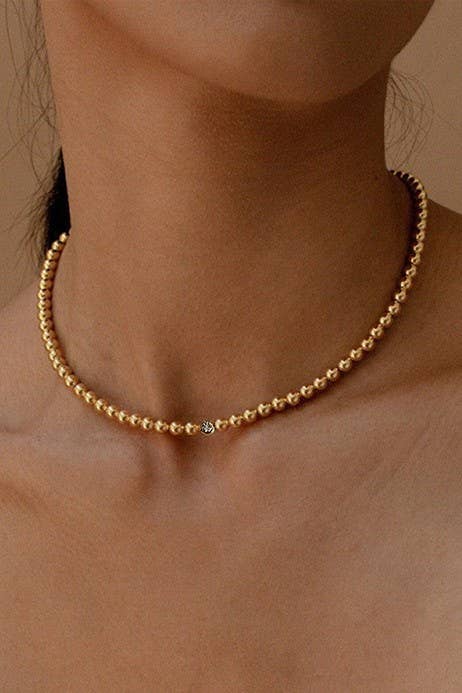 JOSSLYN by wall to wall - 18K STAINLESS STEEL TARNISH FREE BEADED NECKLACE