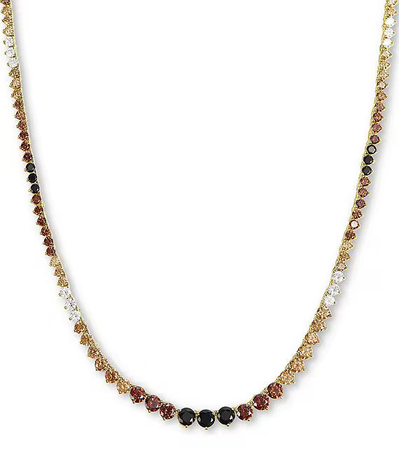 Melinda Maria Not Your Basic Graduated Ombre Tennis Necklace 18"