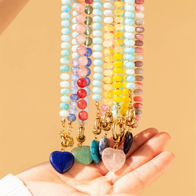 JOSSLYN by wall to wall - Natural Stone Semi-Precious Glass Mixed Necklace