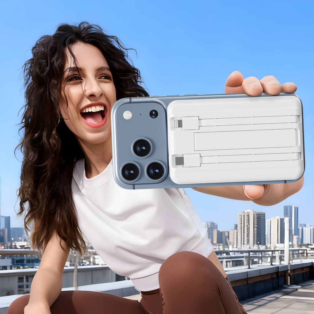 LAX Gadgets - Magnetic 7200mAh Rapid-Charge Power Bank with Built-In Cable