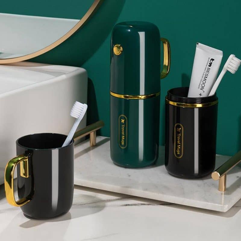 VIGOR - Luxury Travel Gift Set Holder with Mouthwash Cup Toothbrush