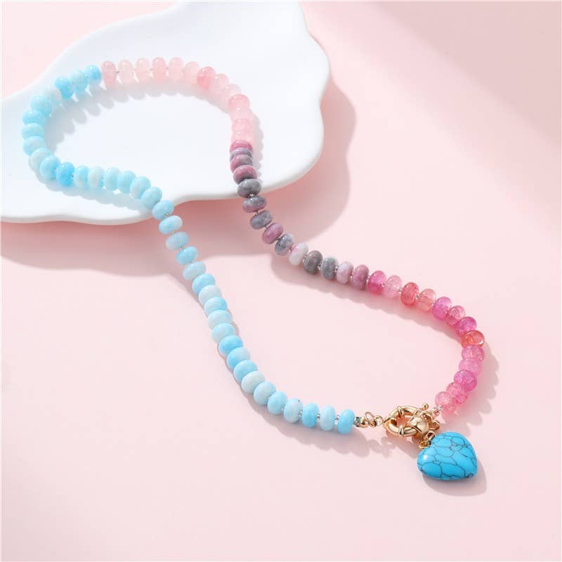 JOSSLYN by wall to wall - Natural Stone Semi-Precious Glass Mixed Necklace