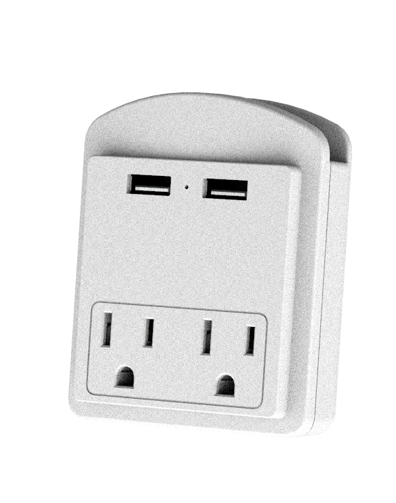 LAX Gadgets - Charge Surge Protector, 2 Outlets/2 USB Ports