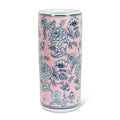 Abbott - Floral Print Umbrella Stand-Pink & Blue-18"H