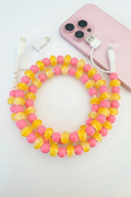 Nash Grey Pink and Yellow Beaded Charger