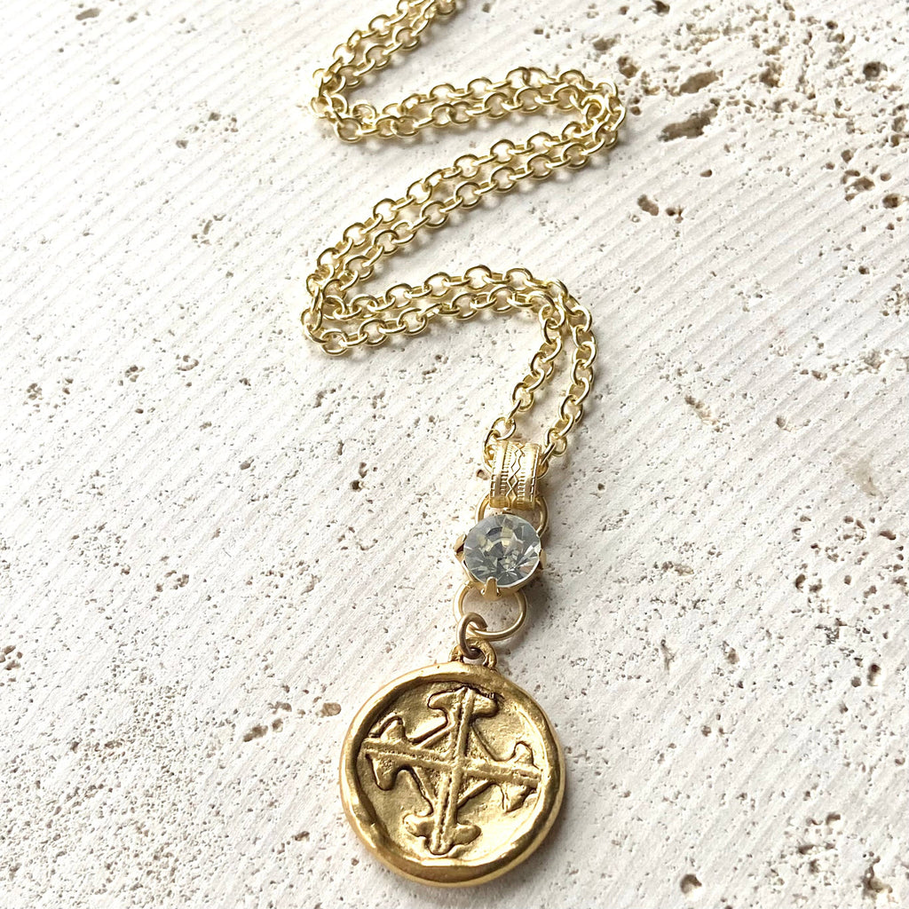 VB&CO Designs Handmade Jewelry - Cross bee serenity cross jewelry  French jewelry  stone