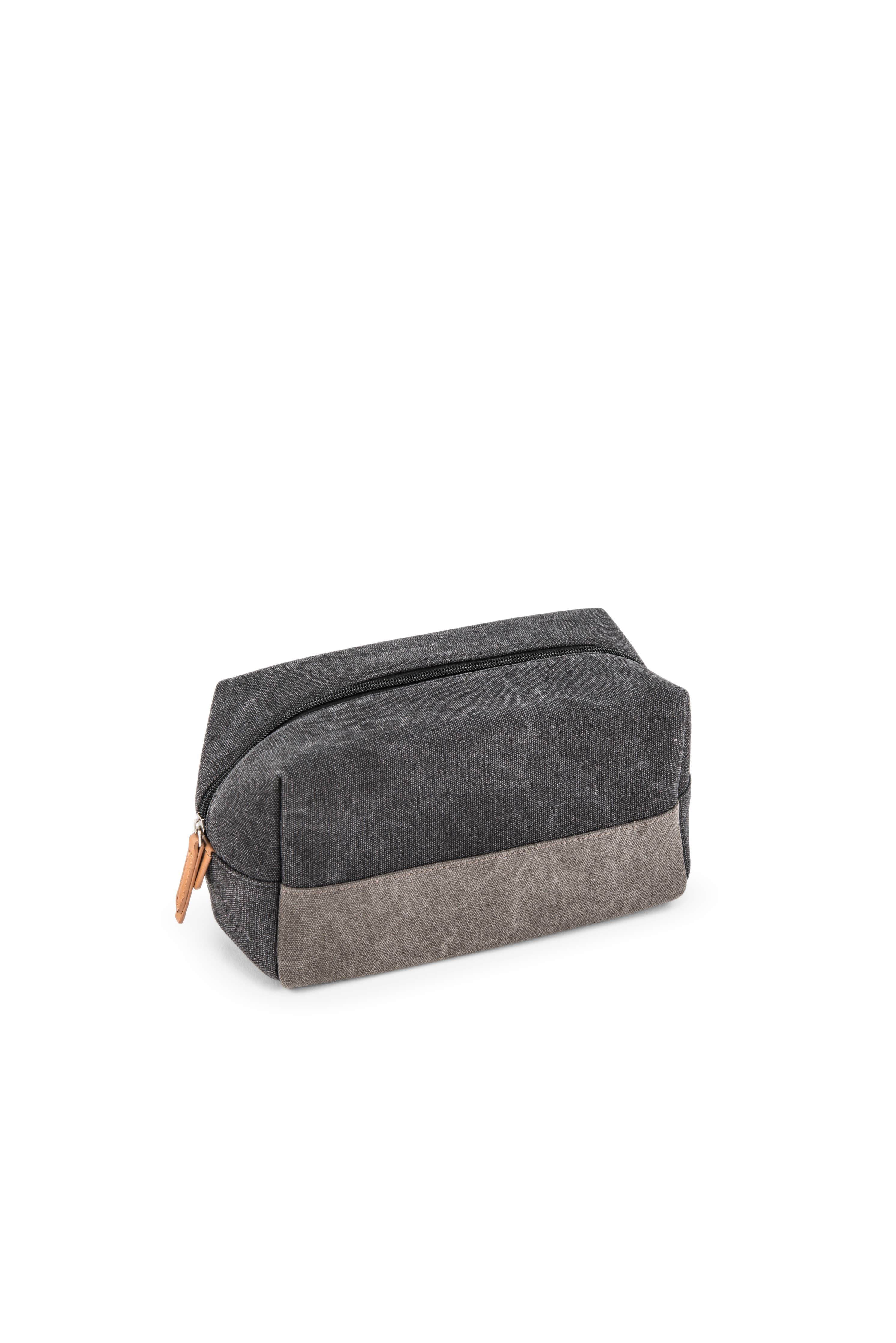 Weddingstar Inc. - Men's Travel Toiletry Bag - Black & Gray Canvas