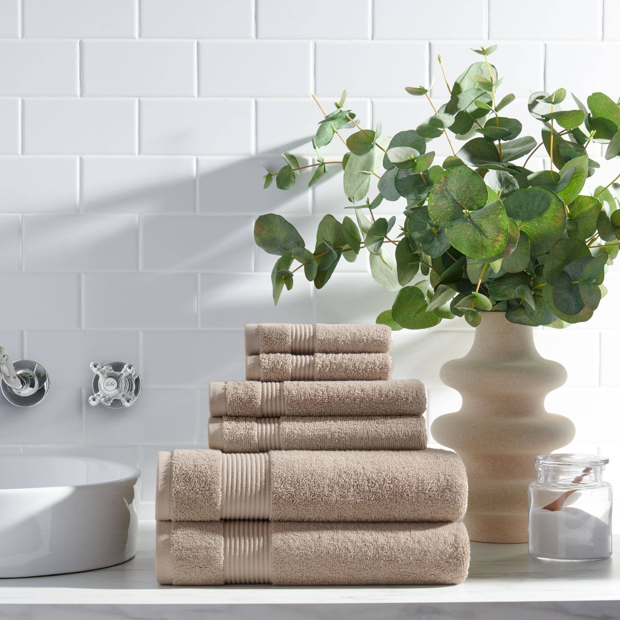 Arkwright Home - Host & Home 6-Piece Bath Towel Set, Color options