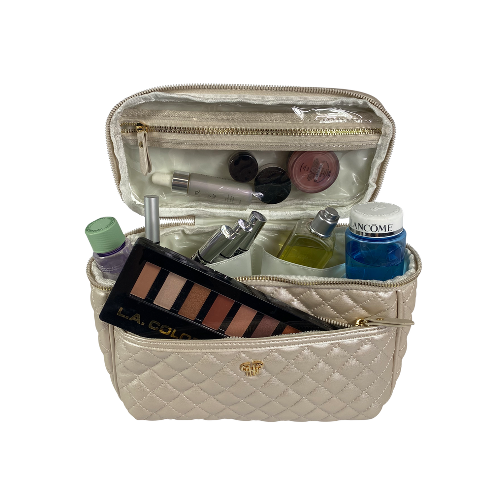 PurseN (new) - Classic Train Case - Pearl Quilted
