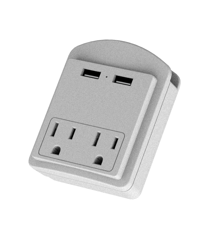 LAX Gadgets - Charge Surge Protector, 2 Outlets/2 USB Ports