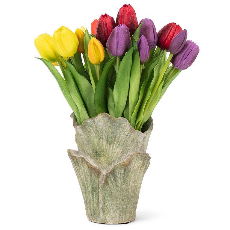Abbott - Small Furled Leaf Vase-Green-7"H