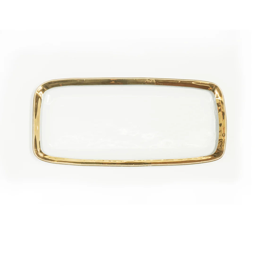 Annieglass Roman Antique Rectangular Tray