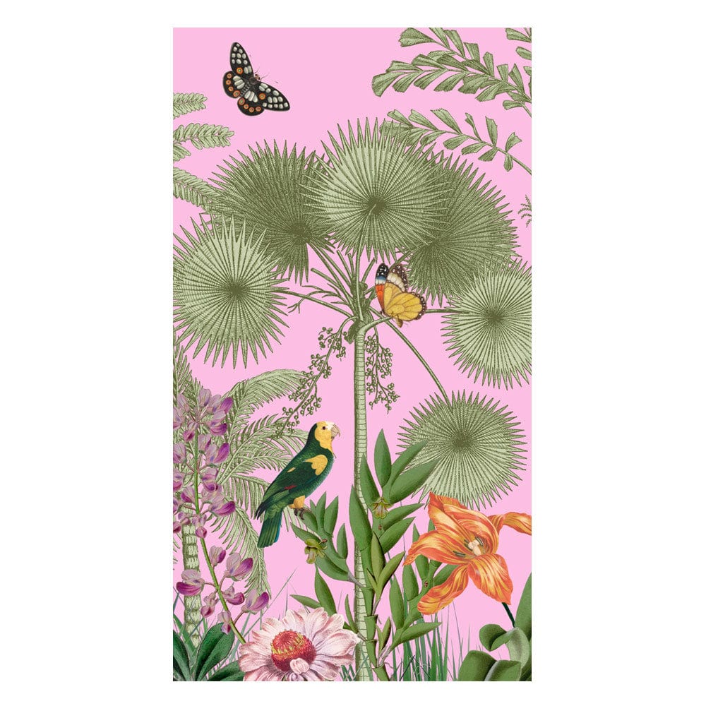Caspari Paradise Garden Pink Guest Towel