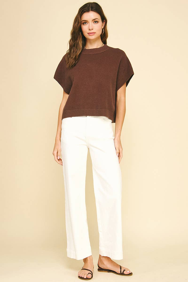 PINCH - DROPPED SHOULDER SWEATER TOP - 4739W