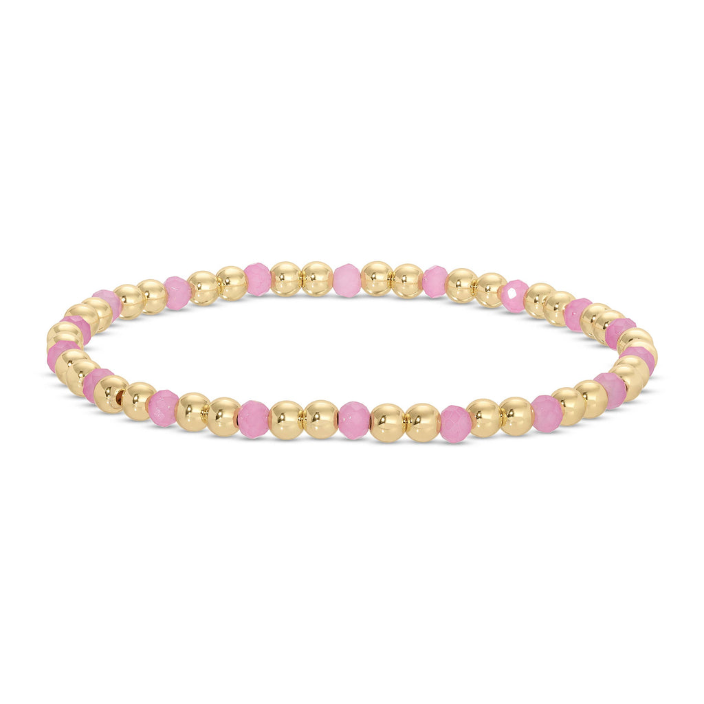 Splendid Iris - 4mm Bead & Crystal Stretch Bracelet - Assorted
