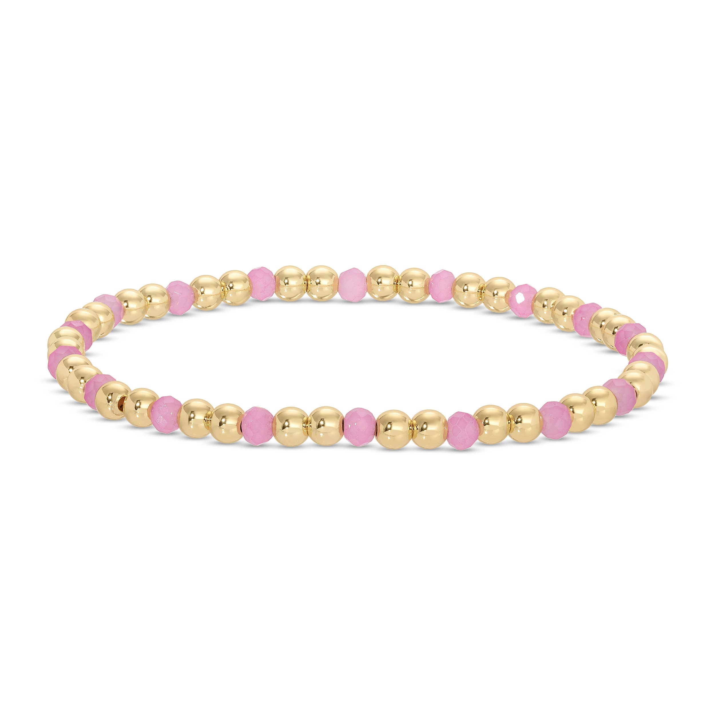 Splendid Iris - 4mm Bead & Crystal Stretch Bracelet - Assorted