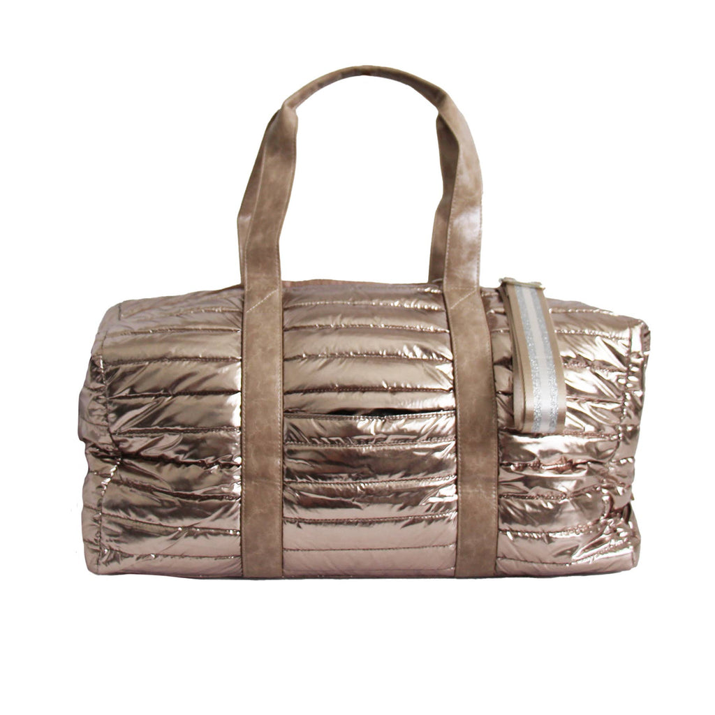 Lemonbella - Lemonbella Gold Metallic Puffer Weekender Duffle Bag Gift