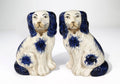 AA Importing - Blue and White Ceramic Staffordshire Dog Pair