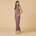 Softies Dream Ruffle V-neck with Cropped Pant in Driftwood