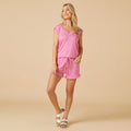 Softies Dream Ruffle Top and Short in Fuchsia
