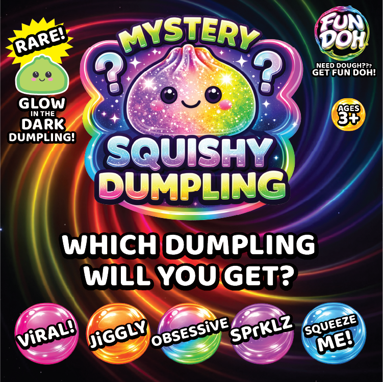 Novelty Brands - Fun Doh Mystery Dumpling Squishies | 12-Piece Retail Display