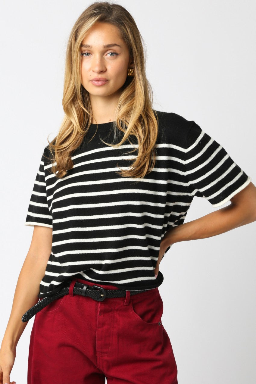 Olivaceous Nicole Stripe Knit Top