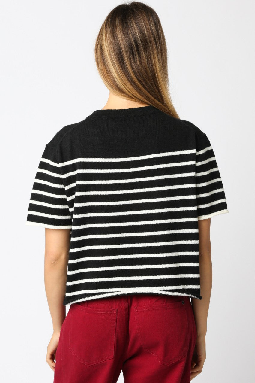 Olivaceous Nicole Stripe Knit Top