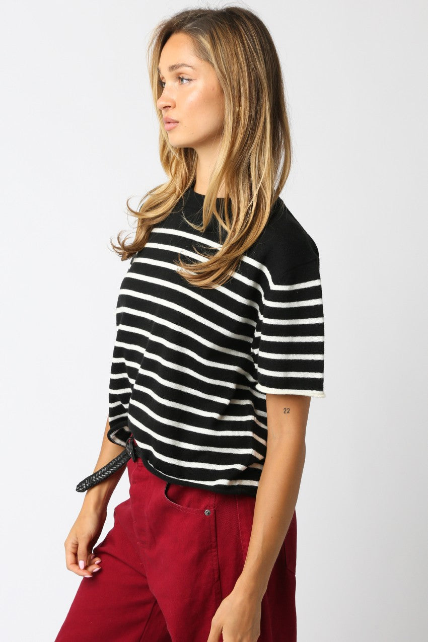 Olivaceous Nicole Stripe Knit Top