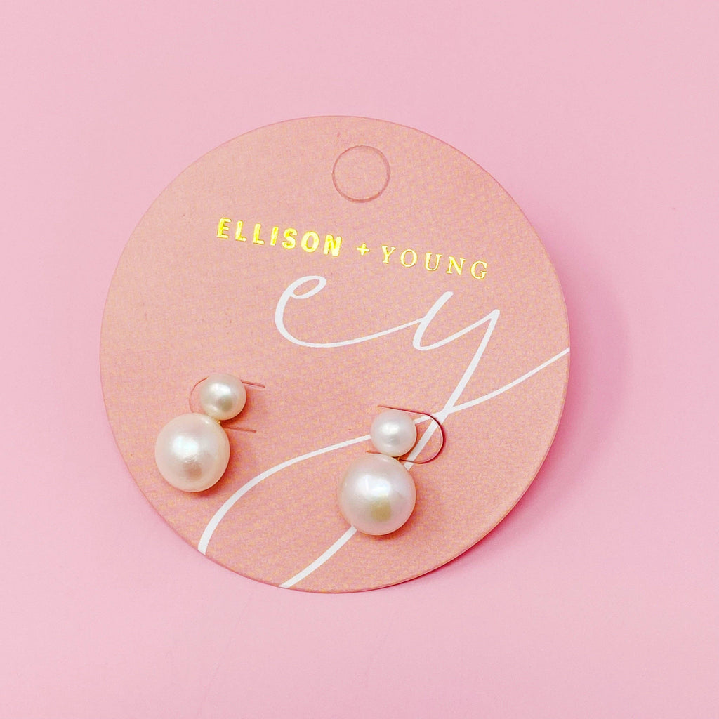 Ellison+Young - Classic Double Pearl Earrings