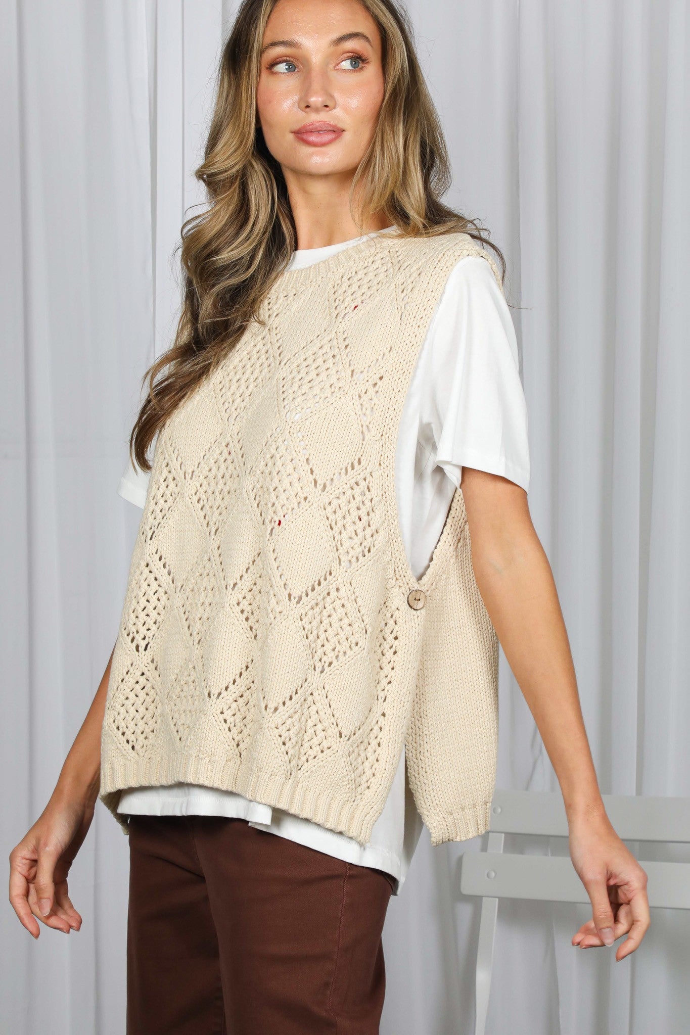 Vine & Love A Cozy Textured Sweater Vest
