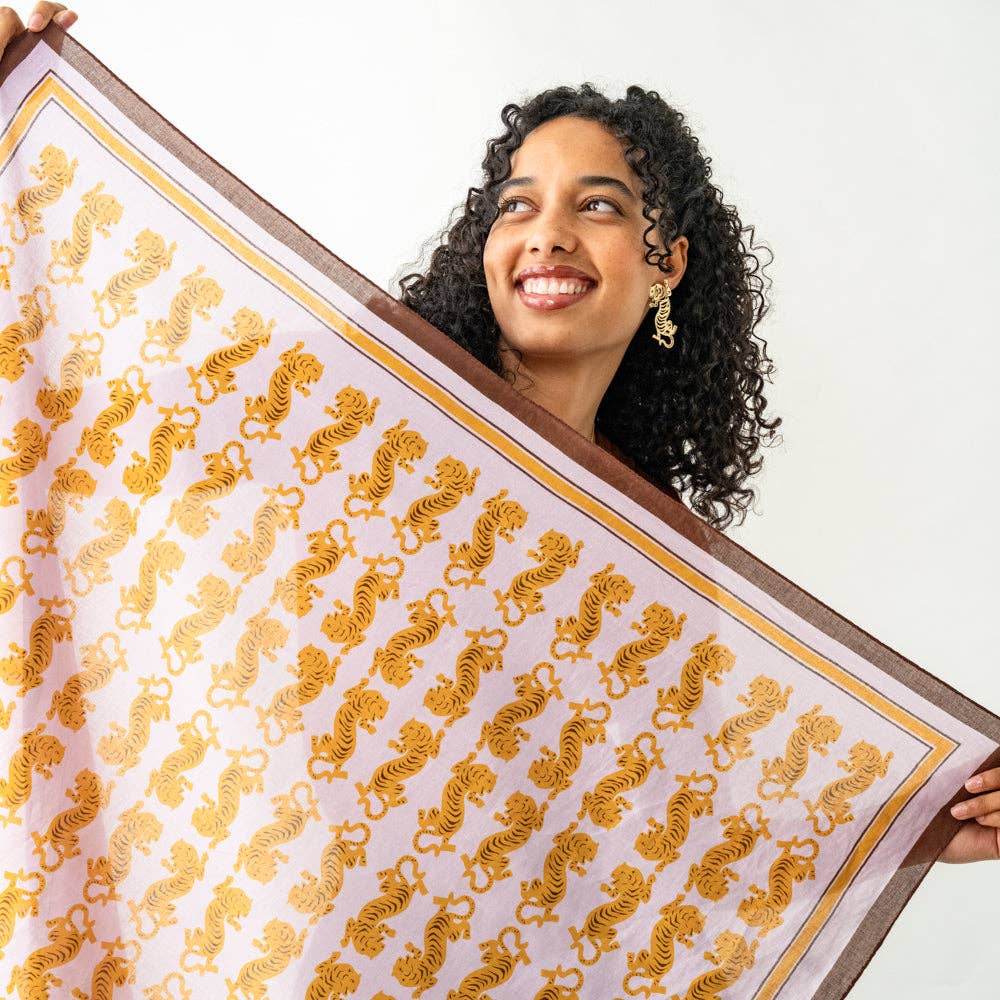 INK + ALLOY - Olivia Square Scarf Tiger Print Wholesale