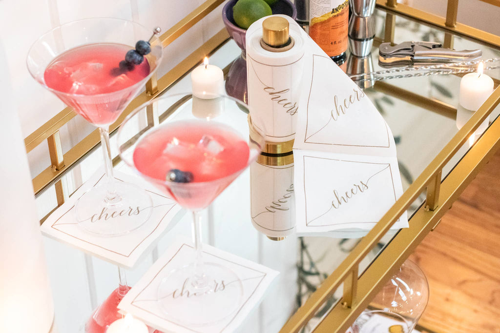 Table Theory (Formerly Toasting with Tara) - Exclusive Cocktail Napkin Stand in Gold