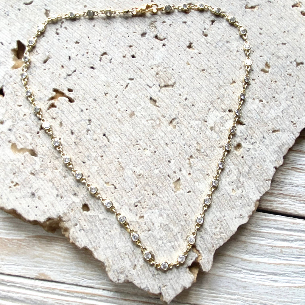 VB&CO Designs Handmade Jewelry - Gold crystal boutique layering necklace salon