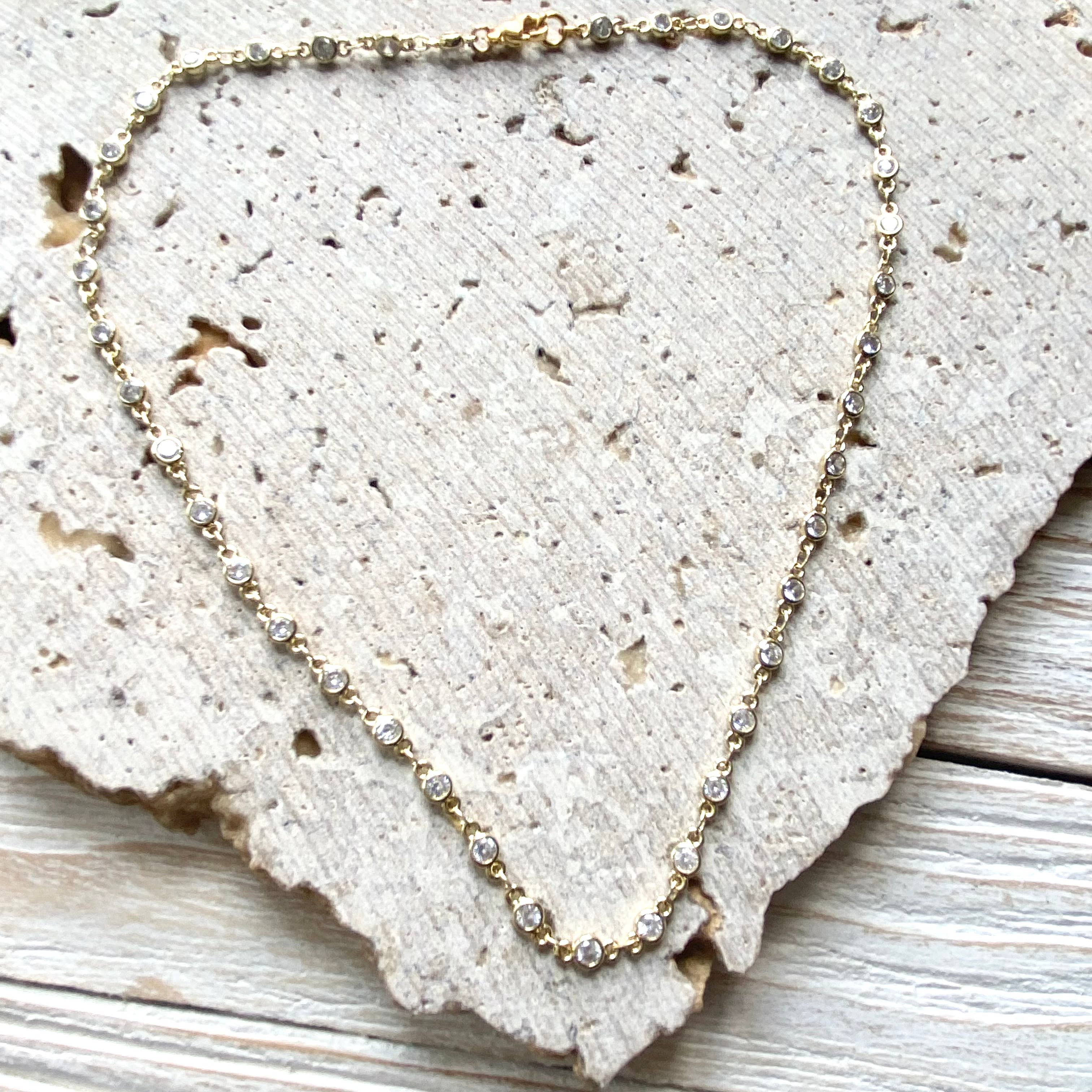 VB&CO Designs Handmade Jewelry - Gold crystal boutique layering necklace salon
