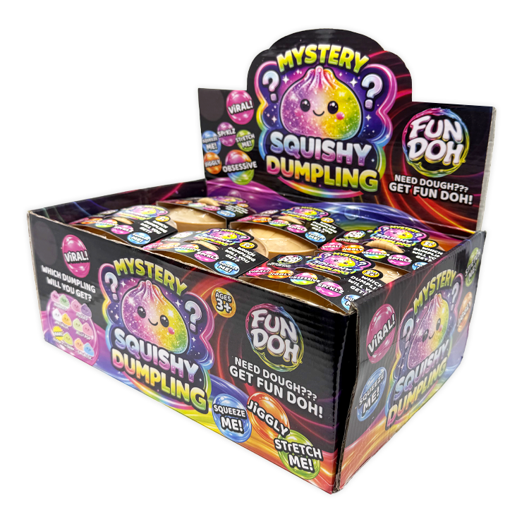 Novelty Brands - Fun Doh Mystery Dumpling Squishies | 12-Piece Retail Display