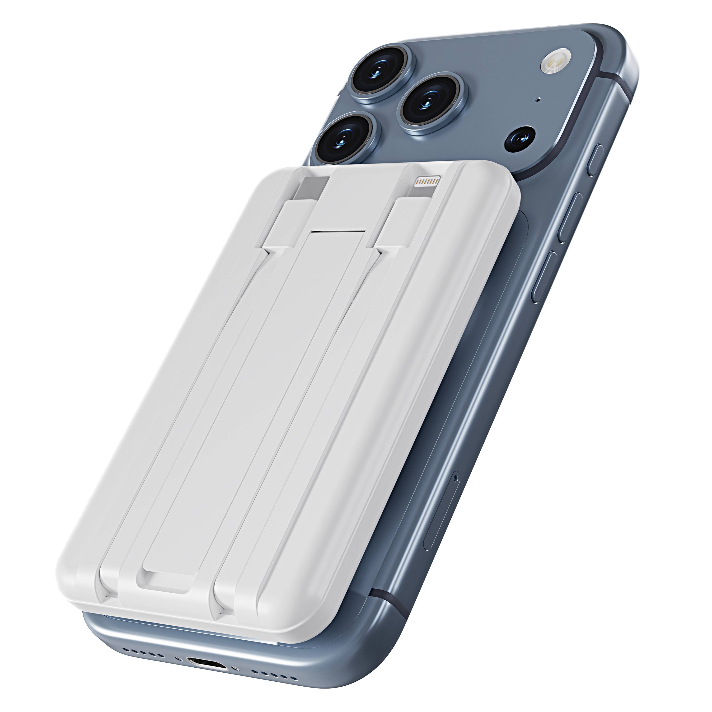 LAX Gadgets - Magnetic 7200mAh Rapid-Charge Power Bank with Built-In Cable