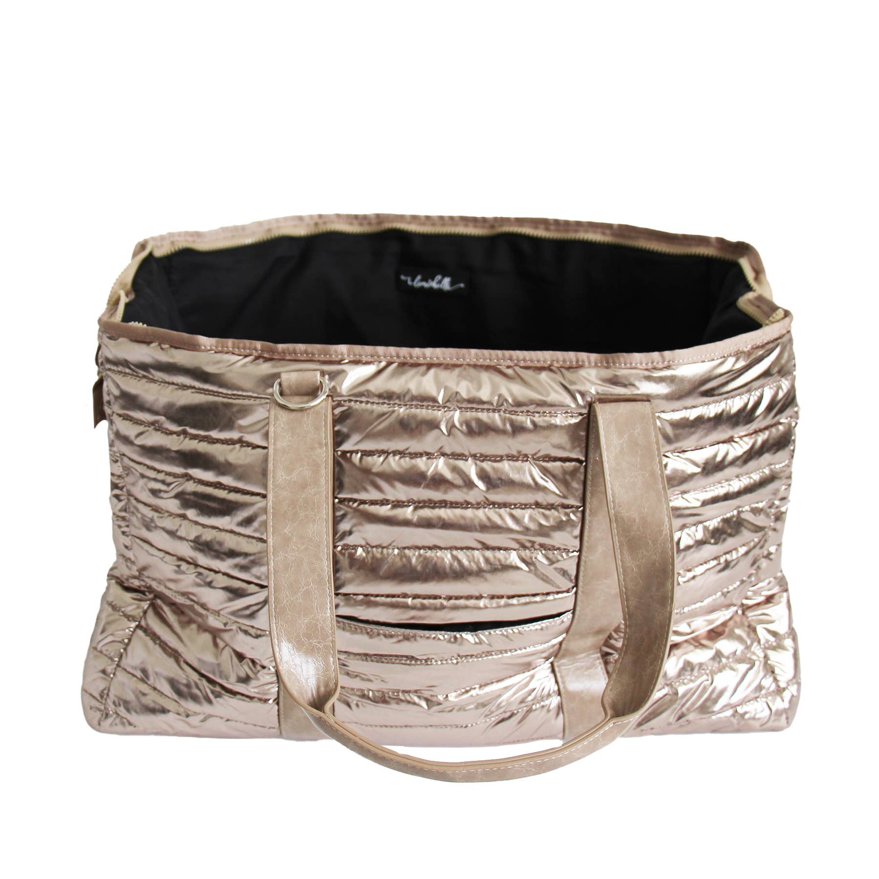Lemonbella - Lemonbella Gold Metallic Puffer Weekender Duffle Bag Gift