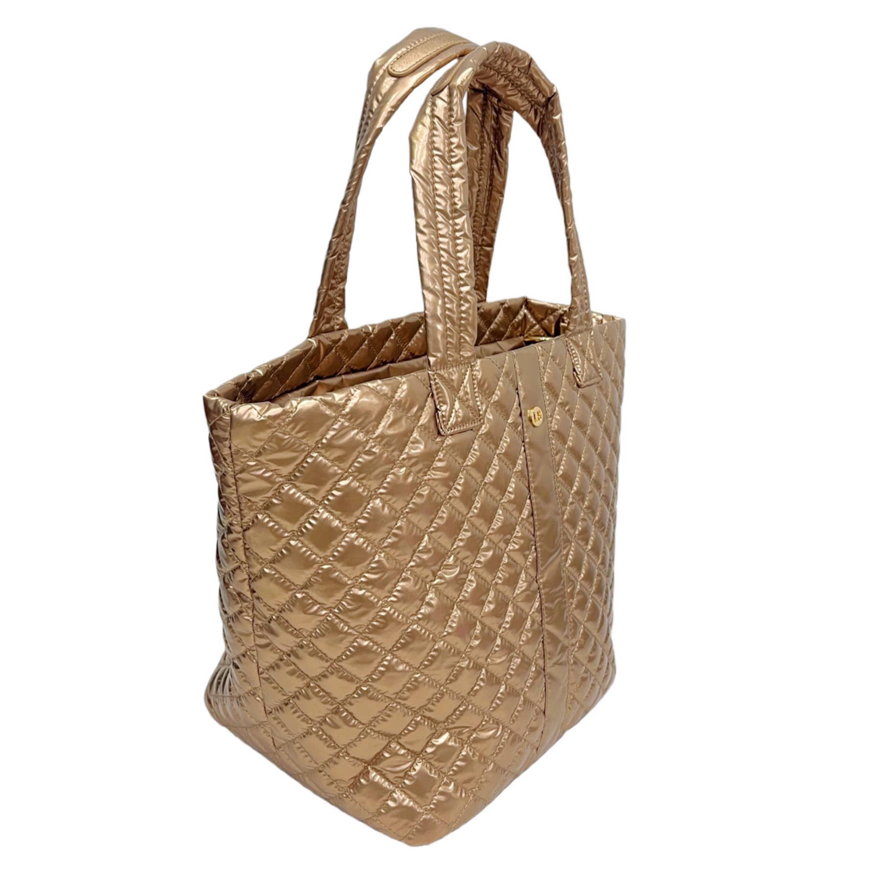 Lemonbella - Lemonbella Glossy Copper Diamond Tote Shoulder Bag 3/1