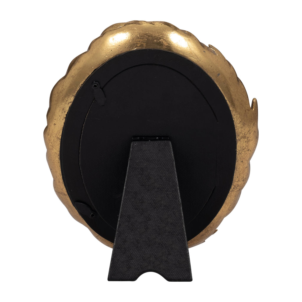 Sagebrook Home Gold Polyresin Feathers Around Oval Photo Frame, 4x6 in.