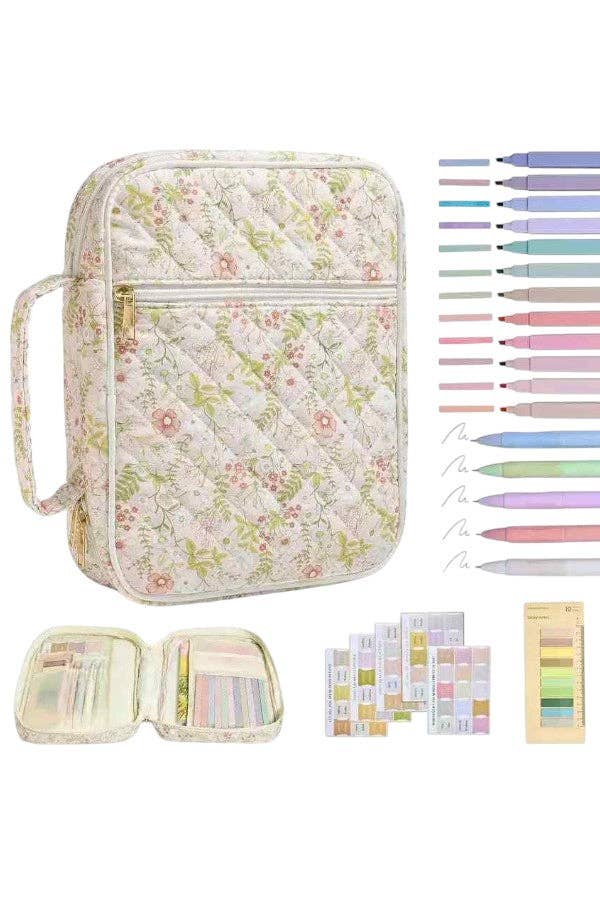 Nash Grey - Ruth Pink Floral Print Bible Cover