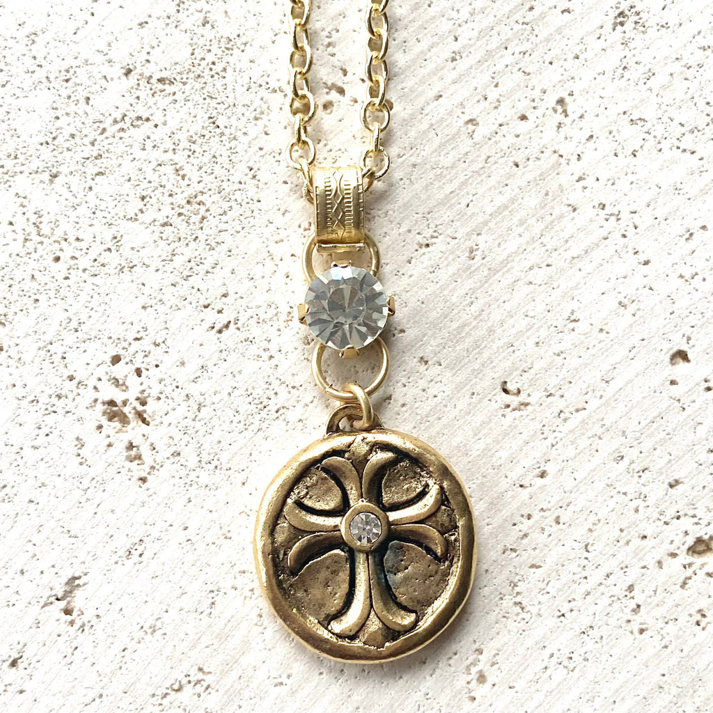 VB&CO Designs Handmade Jewelry - Cross bee serenity cross jewelry  French jewelry  stone
