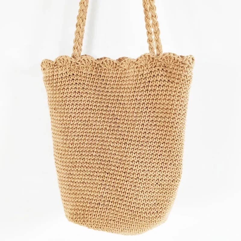 Ellison+Young - Knitted Scalloped Edge Tote