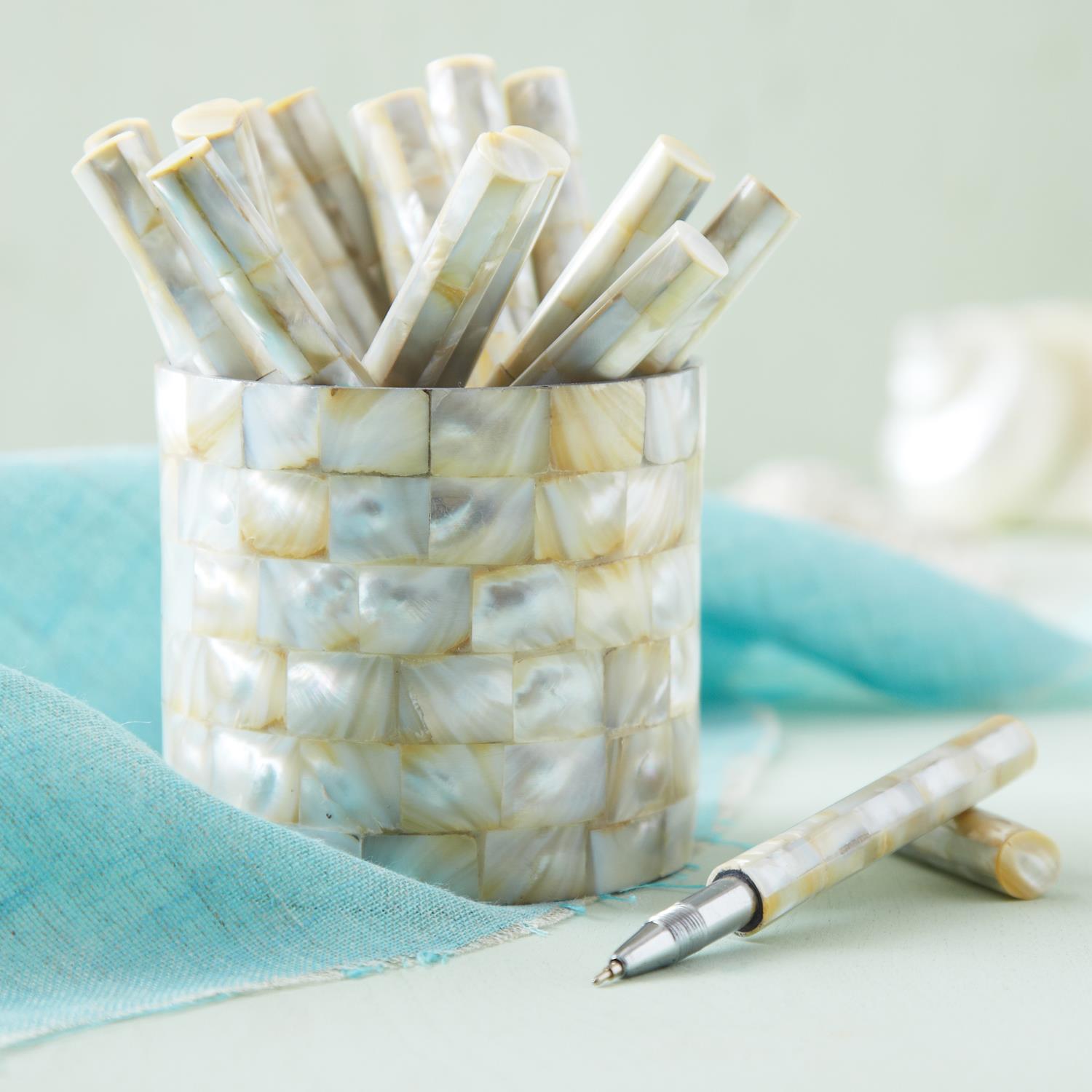 Two's Company Mother of Pearl Covered Pen