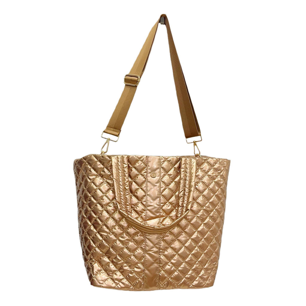 Lemonbella - Lemonbella Glossy Copper Diamond Tote Shoulder Bag 3/1